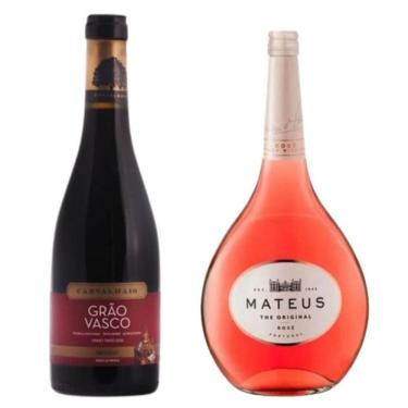 Imagem de Kit Vinho Grão Vasco Carvalhais Dão DOC 375ml + Vinho Mateus Rose 375ml
