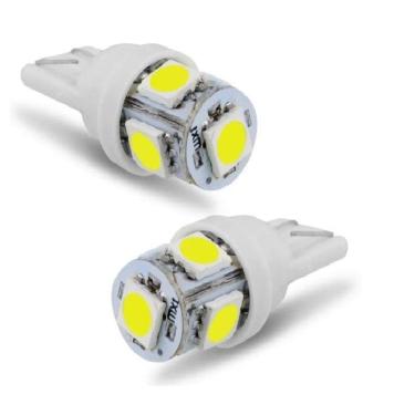 Imagem de Kit 50 Lâmp. Pingo T10-5 Leds Xenon Branca