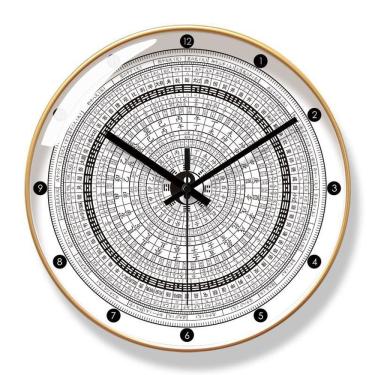 Imagem de Relógio de parede Yin Yang Bagua Relógio de quartzo silencioso de 30 cm