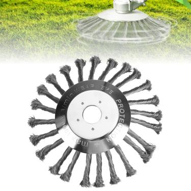 Imagem de Cabeça de aparador de grama para roda de arame de jardim Escova de 8 pol: Escova de aço para cortador de grama