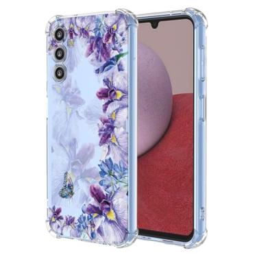 Imagem de WEIOUHR Capa para Galaxy A14 5G Samsung A14 5G design de impressão de íris TPU macio transparente, resistente a choques e arranhões, para Samsung Galaxy A14 5G (roxo íris)