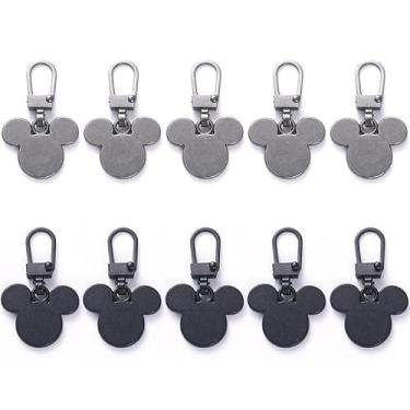 Imagem de 10 peças de substituição multifuncional com zíper - adequado para bagagem, jaquetas, mochilas, botas, carteiras, casacos - preto e cinza