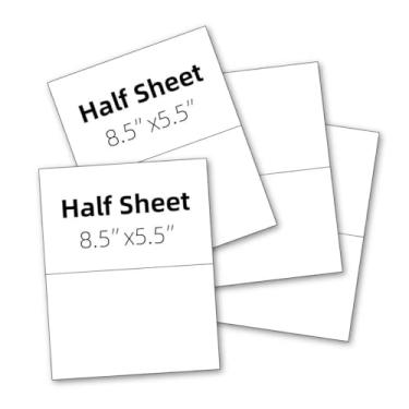 Imagem de Scooloo Papel adesivo fosco para impressoras a laser/jato de tinta - tamanho carta de 21 x 28 cm, etiquetas de folha inteira com compatibilidade universal, papel adesivo imprimível (102, 21 cm × 13 cm