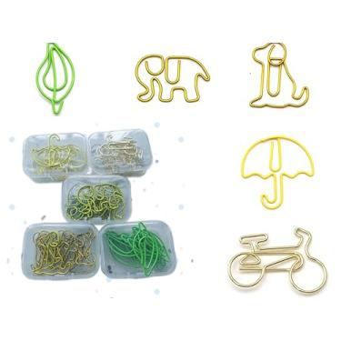 Imagem de Conjunto de clipes de papel decorativos, 5 designs para cartão de convite de festa, presente de estudante, acessórios de escritório, organização de documentos, 50 peças (10 peças para cada design)