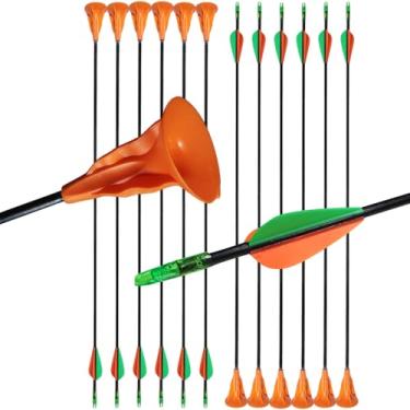 Imagem de Clianle Conjunto de flechas de tiro com arco de 78,7 cm, ventosa, ponta de flecha de borracha, 6 mm, flechas de fibra de vidro para esportes e atividades ao ar livre, presentes esportivos para jovens