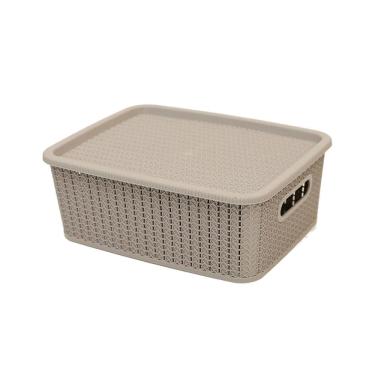 Imagem de Caixa Organizadora São Bernardo Ratan 12,5 Litros Cinza Concreto