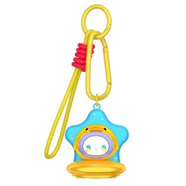 Imagem de OAJ Capa para chaveiro compatível com AirTag, capa Kawaii de animais fofos com mosquetão e cordão para localizador GPS Tracker, acessórios para chaves, bagagem, bolsa (pato)