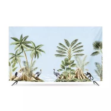 Imagem de Capa contra poeira para TV interna de 32 a 80 polegadas Tecido universal à prova d'água protetor de tela à prova de poeira para TVs LCD/LED resistente a arranhões Árvore decorativa 3||45-48 polegadas