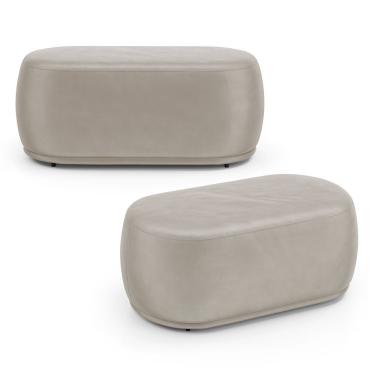 Imagem de Kit 02 Puffs Decorativos Orgânicos Molly 02 Lugares Veludo Bege - Desk Design