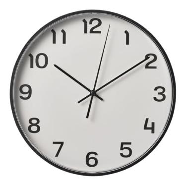 Imagem de Relógio de parede Relógio de parede quartzo com design moderno, minimalista e versátil, silencioso alimentado por bateria para decoração de casa(Preto)