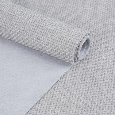 Imagem de BENECREAT Tecido de linho de poliéster espesso cinza claro de 1,58 m, fibra de linho multiuso de 100 cm de largura, material de estofamento de textura grossa para decoração de festa de casamento