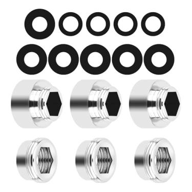 Imagem de Adaptador de torneira de metal de 6 peças, torneira de rosca G1/2 G3/4, conector aerador de torneira de cobre com juntas de borracha, 20-25 mm/25-20 mm para economia de água de cozinha