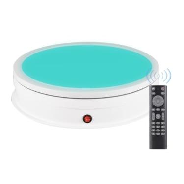 Imagem de Acouto Suporte de Exibição Giratório Motorizado, Mesa Giratória Elétrica de 30 CM Com Base de Exibição de Luz RGB Show de Vídeo Ao Vivo Giratório de 360 ​​°, Capacidade de Carga de 60 (Branca)