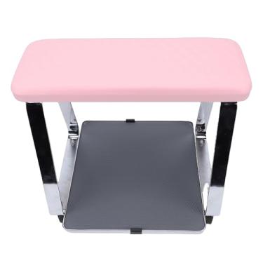 Imagem de TARSHYRY Banco de Pedicure, Apoio para Os Pés de Manicure de Altura Ajustável Com Bandeja Embutida e Rodízios, Pernas de Aço Inoxidável, para Salão de Beleza, Spa, Banheiro Doméstico