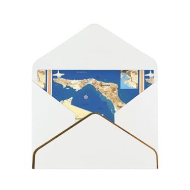 Imagem de SKKNT Cartões comemorativos impressos com mapa da Grécia para todas as ocasiões, convites de festa de aniversário de casamento, 12,7 x 15,2 cm