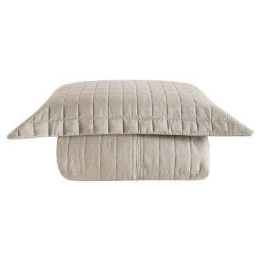 Imagem de Cobre Leito Matelassê Percal 300 Fios Basic Solteiro 02 Peças 100% Poliéster - Bege