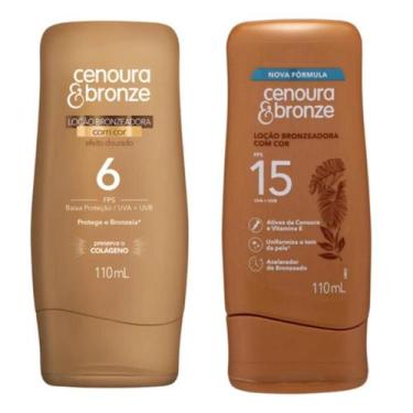 Imagem de Kit Bronzeador Cenoura e Bronze FPS6 e FPS15 110ml Uva/Uvb