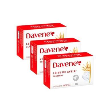 Imagem de 3 Un Sabonete Vegetal em Barra Leite de Aveia 90g - Davene