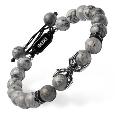Imagem de GUXI - Pulseira de obsidiana com garra de dragão e pedra natural para homens, pulseira feita à mão com proteção energética, joias vintage, pulseiras para casais, presentes para aniversário,