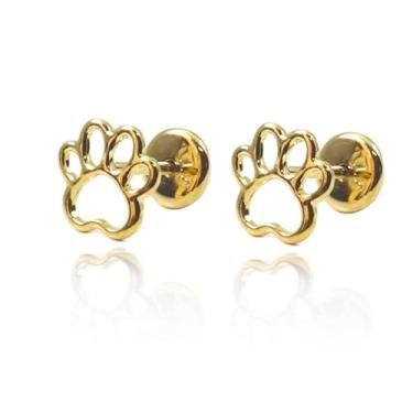 Imagem de Brinco Infantil Pata Tarracha Baby Folheado Ouro 18K