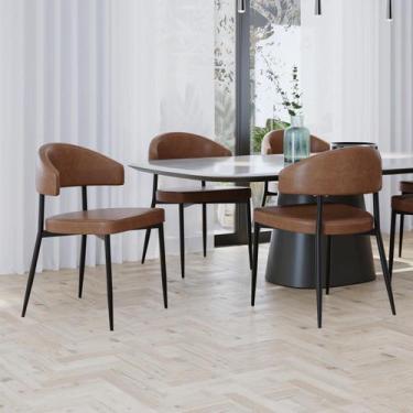 Imagem de Conjunto 2 Cadeiras de Jantar Bless Revestimento Sintético Est.Preta -