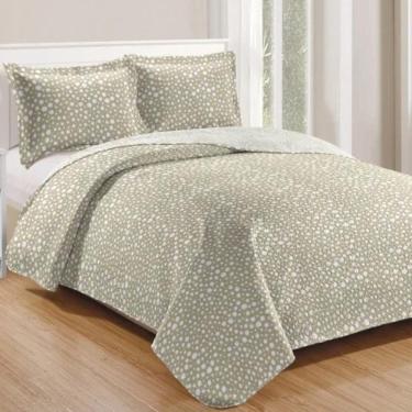 Imagem de Kit Cobre Leito Colcha Mix King Estampado Dupla Face Floral 3 Peças - Beatriz