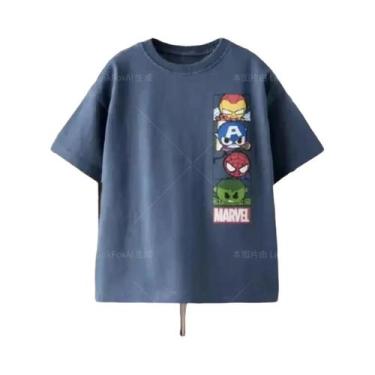 Imagem de Camiseta Infantil De Desenho Animado Verão Solta E Fashion Com Manga C