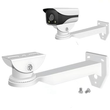Imagem de UQISOVI Suporte de parede resistente de liga de alumínio para câmeras de segurança Bullet, rotação de 360° ajustável, à prova de intempéries para ambientes internos e externos CCTV Comprimento do