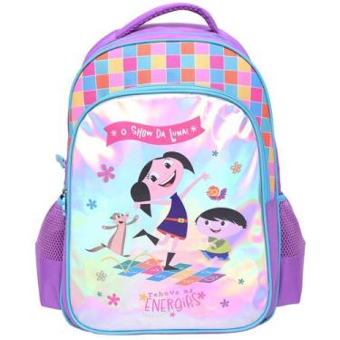 Imagem de Mochila de Costas Escolar Infantil O Show da Luna Amarelinha Cor:Roxo 