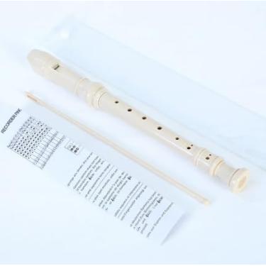 Imagem de Gravador com kit de limpeza, 8 furos com chave C, descanso de polegar, instrumentos musicais, barroco, lembrancinha de festa de Natal