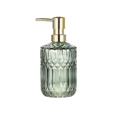 Imagem de hezhuhe2258 Dispensador de sabonete, frasco de loção de vidro de alta qualidade, dispensador de sabão para casa, hotel, chuveiro, gel, xampu (verde)