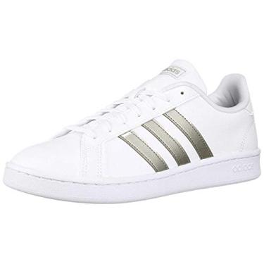 Imagem de Tênis feminino Adidas Grand Court, White/Platino Metallic/White, 10