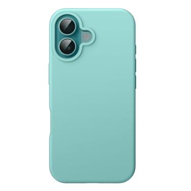 Imagem de JETech Capa Silicone Líquido para iPhone 16 6,1 Polegadas, Case Protetora de Corpo Inteiro com Toque Macio e Sedoso, Capinha Antirriscos com Forro de Microfibra (Azul Verde)