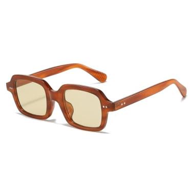 Imagem de Óculos de Sol UV400 - Jelly Color Punk Rivets para Homens e Mulheres, Esportes ao Ar Livre, Corrida, Ciclismo, Amarelo Chá