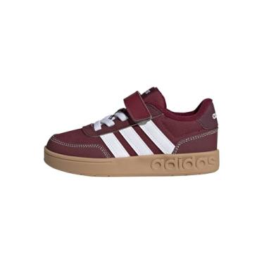 Imagem de adidas Tênis infantil unissex Breakbase C, Borgonha universitária/branco/vermelho sombra, 11 Little Kid
