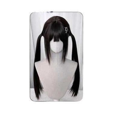 Imagem de Peruca Sintética Curta E Cacheada Para Mulheres, Estilo Lolita, Com Fr