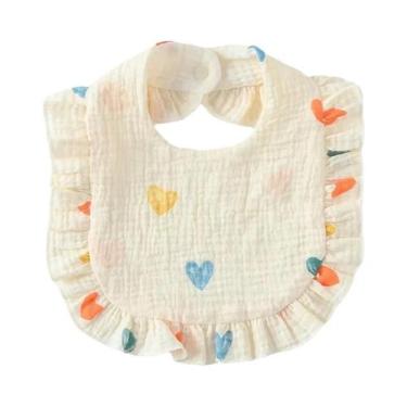Imagem de Babador De Algodão Floral Para Bebês Com Renda Estilo Coreano Toalha M