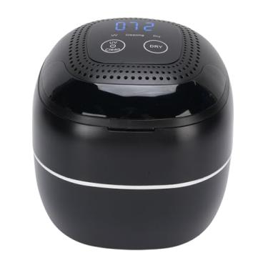 Imagem de Dioche Máquina de Limpeza de Joias Profissional 45KHz Limpador Ultrassônico Com Tampa Flip Top Tanque Interno de Aço Inoxidável 304 para óculos Relógios Joias 180ML Preto (plugue americano)