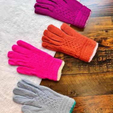 Imagem de Luva de Tricô Feminina Adulto Inverno Luva de lã - Kit com 3 - Mi Amor
