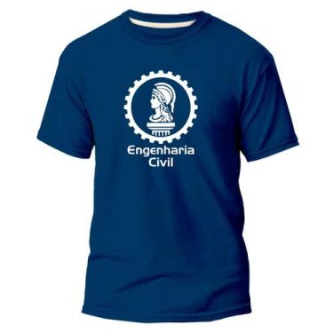 Imagem de Camiseta Algodão Premium Estampa Digital Engenharia Civil - Pavesi, Az