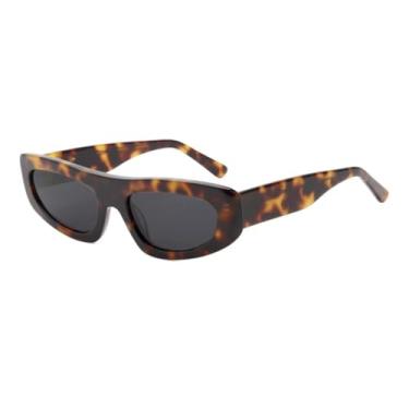 Imagem de HCPIHF Óculos de sol punk masculino polarizado de acetato, feminino, para áreas externas, UV400 (tartaruga)