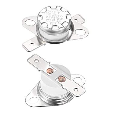 Imagem de Generic Termostato KSD301 150°C/150.0 °C 10A Normal Fechado N.C Ajuste Interruptor de Temperatura do Disco de Pressão para Microondas, Forno, Cafeteira, 2 peças, Material Cerâmico