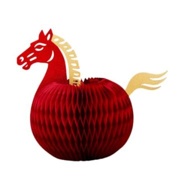 Imagem de KiBcsLic Centro de mesa em forma de favo de mel com cavalo para o Ano Chinês, enfeite de mesa para o Ano Lunar, decoração de para festas, celebrações, S