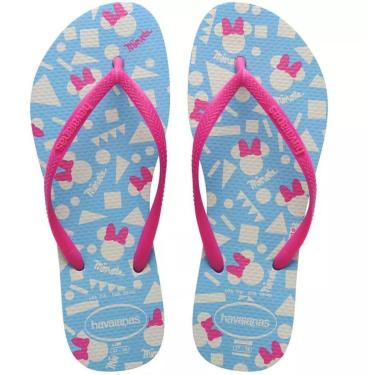 Imagem de Chinelo Feminino Slim Disney Havainas - Azul/Rosa-Feminino
