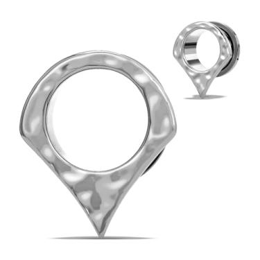 Imagem de COOEAR Edgy Sunburst alargador de alargador de brincos de túnel de aço inoxidável., 5/8"(16mm), Aço inoxidável, Arenito