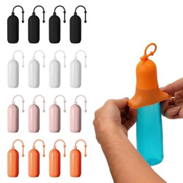 Imagem de Pacote com 16 capas de silicone para garrafa de viagem, mangas de higiene à prova de vazamento, bagagem, acessórios reutilizáveis para artigos de higiene de viagem