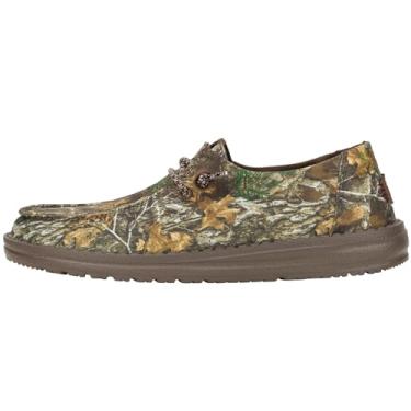 Imagem de Hey Dude Wendy Realtree Edge feminino | Sapatos femininos | Mocassins femininos sem cadarço | Confortável e leve, Camuflagem marrom, 35