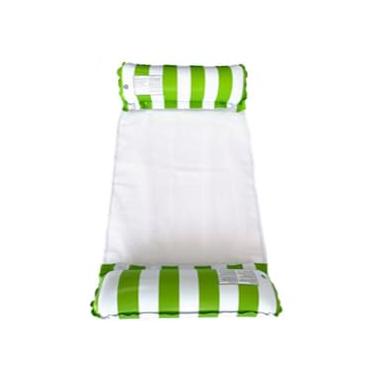 Imagem de Boia de Piscina Inflável com Rede Flutuante 120×80cm - Colchão de Água Reclinável, Confortável para Lazer Aquático, Ideal para Piscina, Praia e Clube (Verde,2)