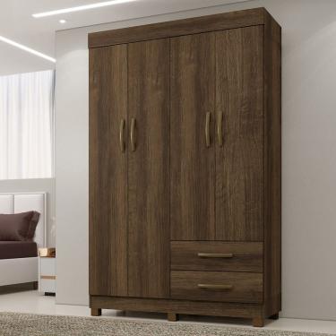 Imagem de Roupeiro Copacabana Imbuia Sem Espelho 4 Portas Benetil Moveis