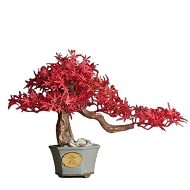 Imagem de Bonsai artificial simulação de árvore de pinheiro artificial grande planta de simulação de mesa para decoração de sala de estar, ornamentos de árvore falsa (B)